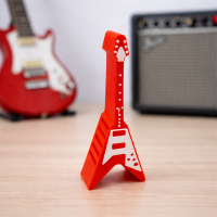 Gitaar Plectrumhouder met 5 Plectrums – Rood/Wit – Elektrische Gitaar Design